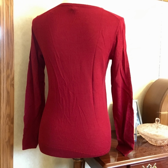 NEW TALBOTS MERINO WOOL Wine Red Sweater Size XS - Picture 5 of 8